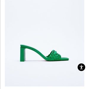 Zara green heel sandals